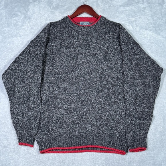 Vintage Woolrich Sweater Mens Large Gray Marled Wool Nylon Crewneck Hong Kong